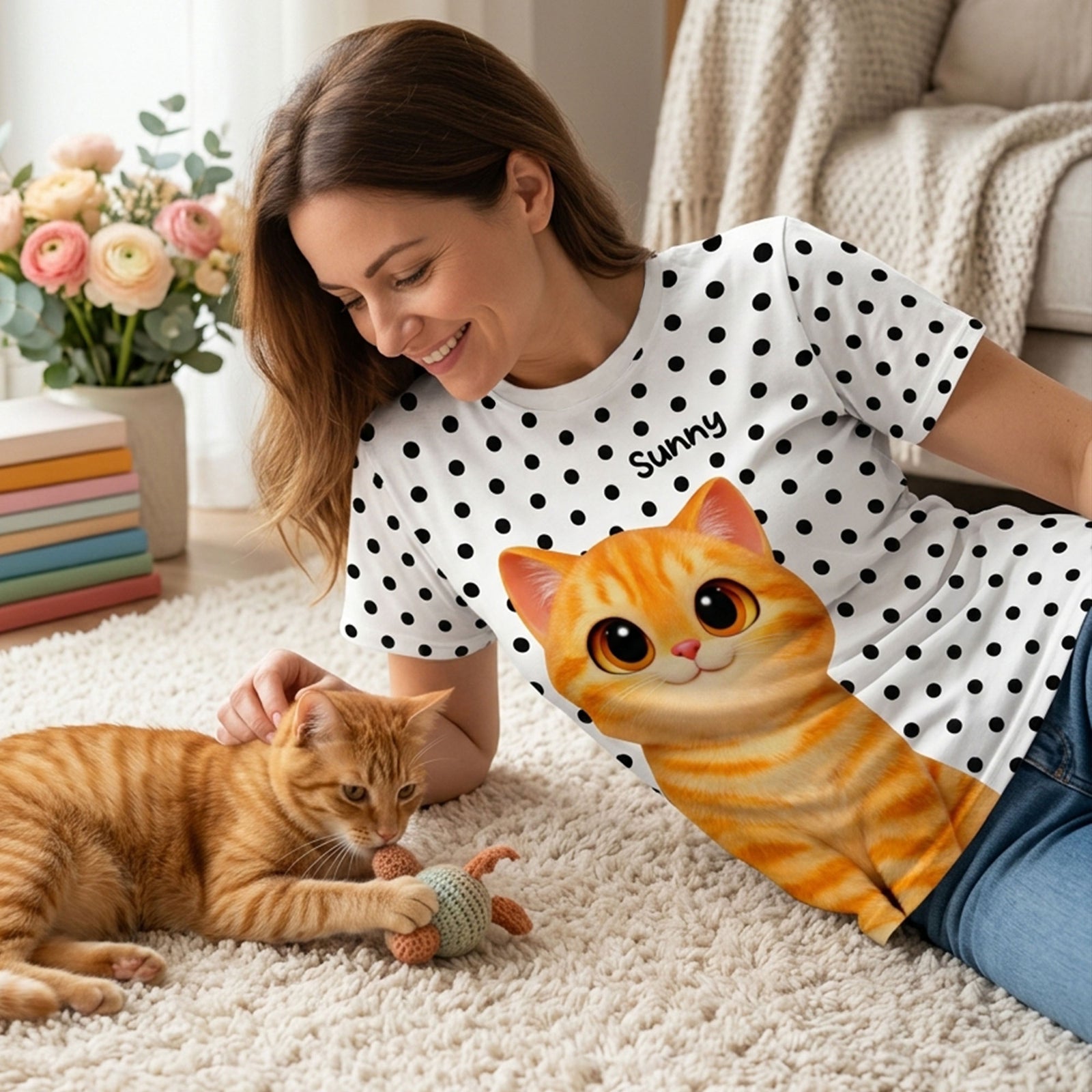 Trendy 2026 Style Polka Dot Cat Mom - Personalized Shirt - Trending Gift For Cat Mom
