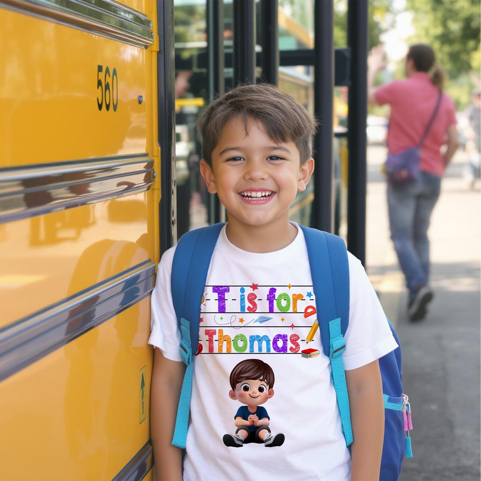 Custom Name  Back To School Kids Shirt, Personalized Alphabet Kids Shirt