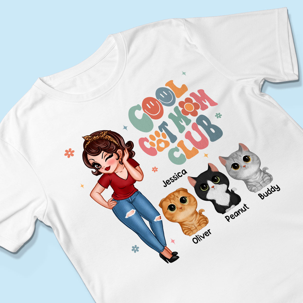 Cool Cat Mom Club Personalized Shirt