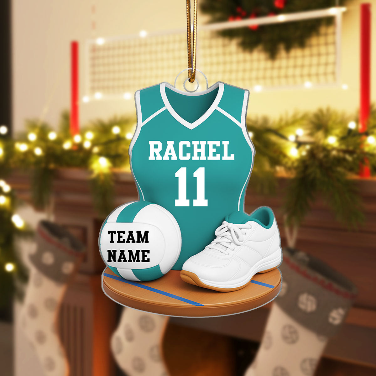 Volleyball Kit 3D Effect - Personalized Acrylic Ornament - Christmas Gift For Daughters, Grandkids