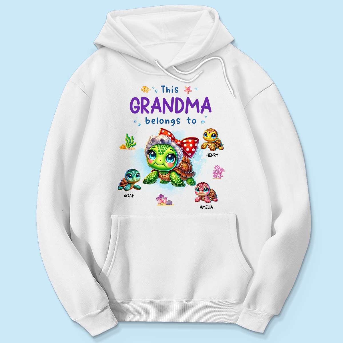 Grandma Grandkids Turtle Personalized Shirt, Gift for Grandmas
