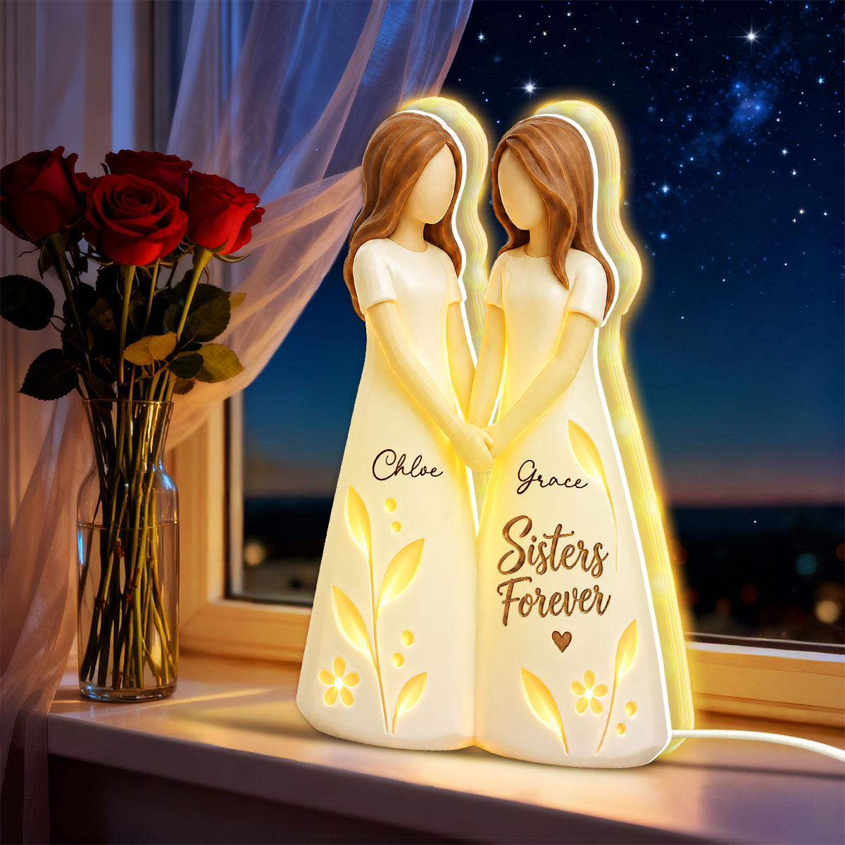 Besties Forever, Sisters Forever - Personalized Light Box - Christmas Birthday Gift For Girl, Woman