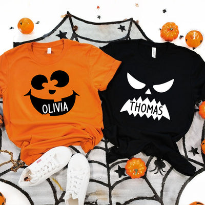 Pumpkin Face Halloween Party Group Costume Personalized Group Matching Shirt For Family, Colleagues, Friends