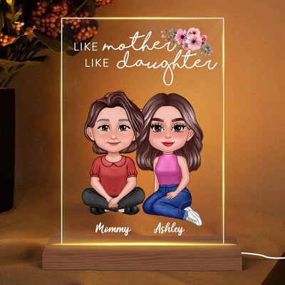 Like Mother Like Daughter Pretty Doll Personalized Acrylic LED Night Light