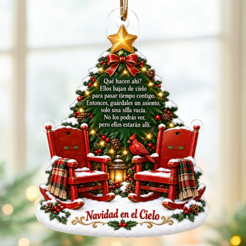 Christmas Spanish Memorial Navidad en Cielo - Adorno acrílico personalizado - Adorno conmemorativo, regalo de condolencias, regalo de recuerdo