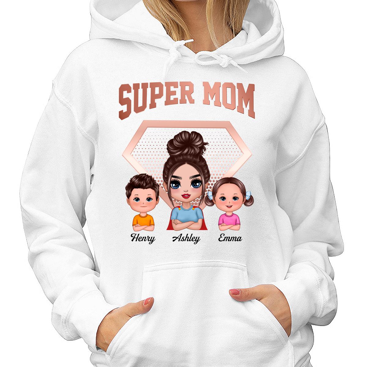 Super Mom Doll Mom & Kids Personalized Shirt