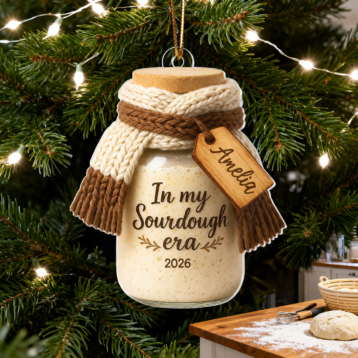 In My Sourdough Era - Personalized Acrylic Ornament - Christmas Gift for Bakers & Bread Lovers