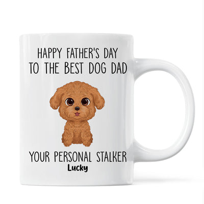 Watercolor Cute Dogs Happy Father‘s Day To The Best Dog Dad From Personal Stalkers Personalized Mug