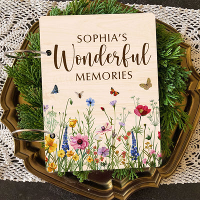 My Wonderful Memories Beautiful Floral Keepsake Personalized Card Keeper