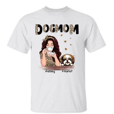 Half Leopard Pattern Dog Mom Gift For Dog Lovers Personalized Shirt