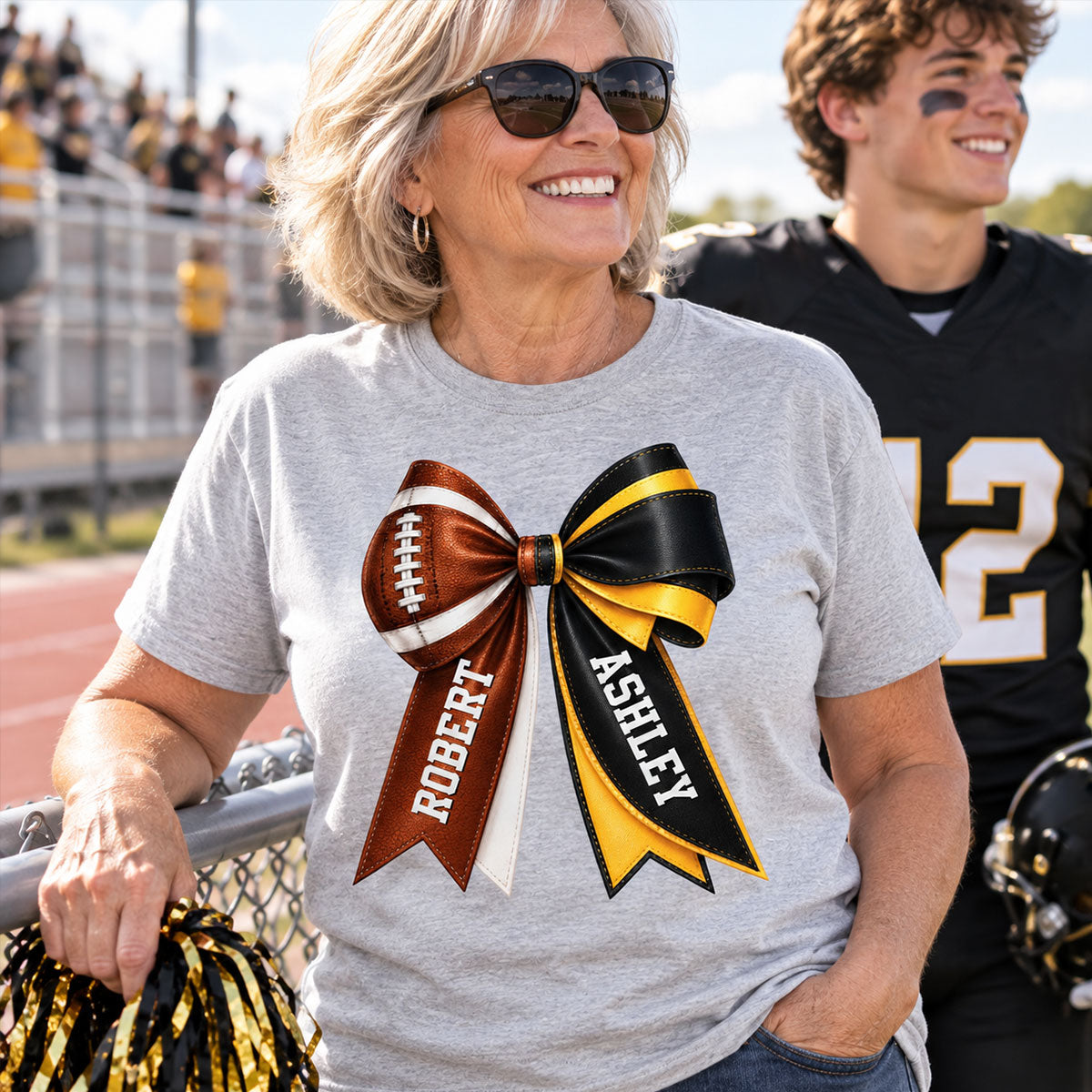 Custom Football & Cheer Name - Personalized Shirt - Game Day Shirt, Football Girlfriend Shirt, Cheer Mom Shirt