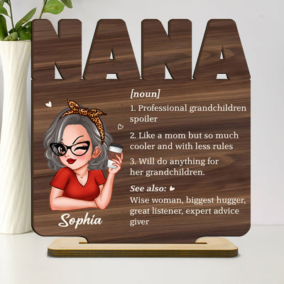 Grandma Definition Cool Grandma Personalized Standing Wooden Plaque