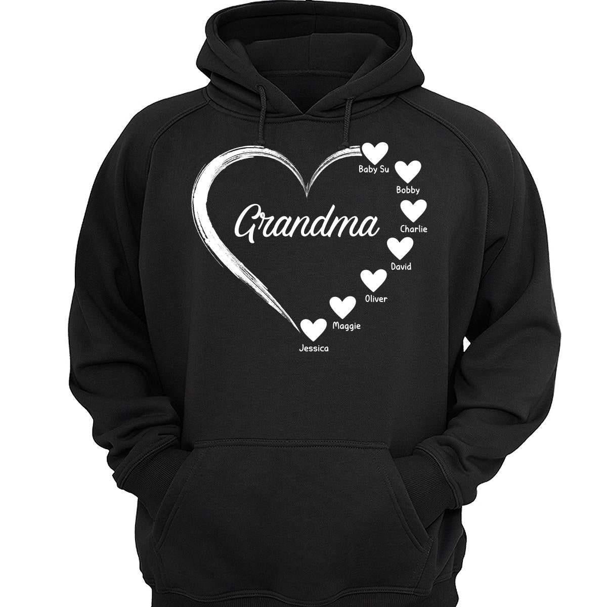 Simple Hearts Grandma Mom Personalized Shirt