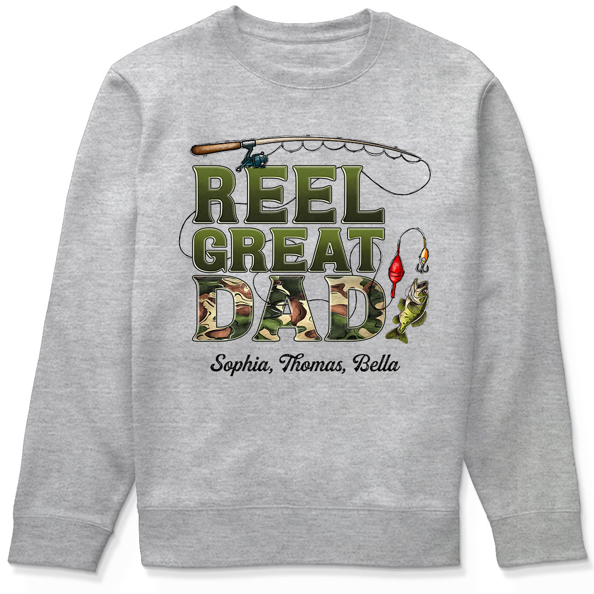 Reel Great Dad Fishing Camouflage Personalized Shirt, Father's Day Gift For Dad, Husband