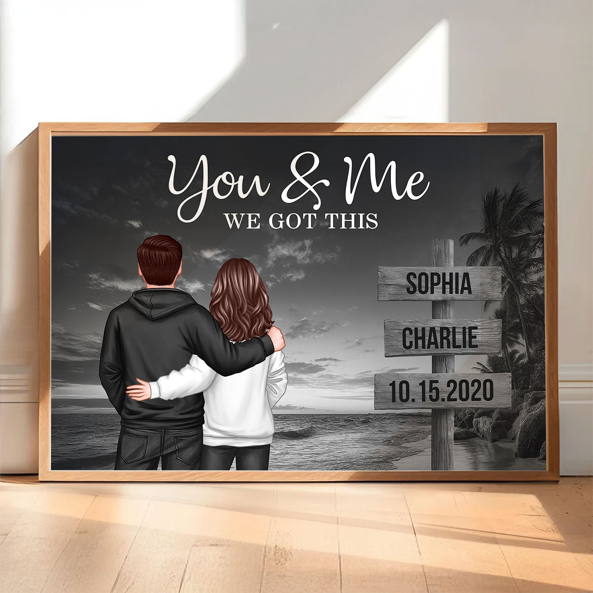 Poaster Signs Retro Couple Street Sign Beach Landscape - Personalized Poster - Heart ...