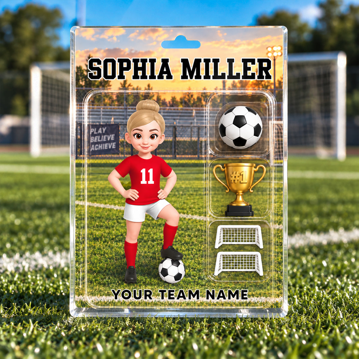 Cool Soccer Player 2D Flat Printed - Personalized Acrylic Block Plaque - Cool Unique Christmas Gift For Soccer Players, Son, Daughter, Grandson, Granddaughter