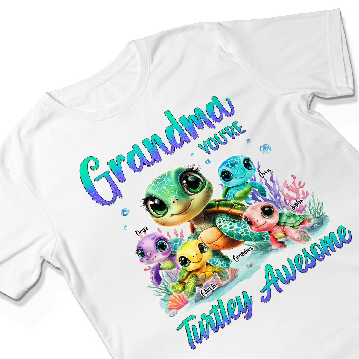 Grandma You're Turtley Awesome Personalized Shirt, Gift for Grandma