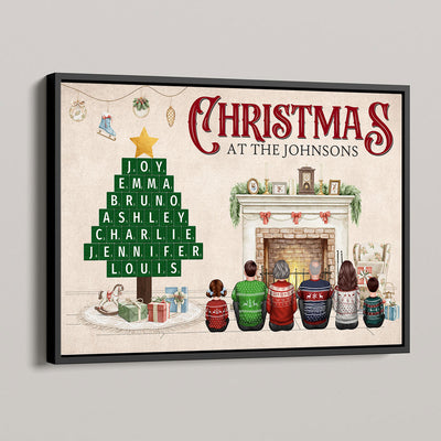 Christmas At Our Family Word Art Holiday Decor Personalized Poster
