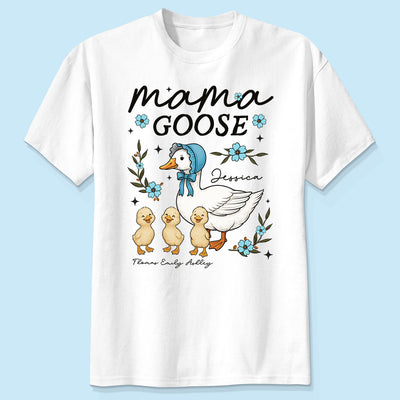 Mama Goose Floral Personalized Shirt, Gift For Mom, Grandma