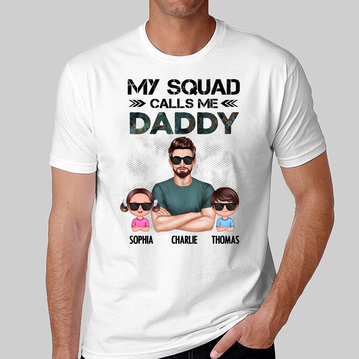 My Squad Calls Me Dad Grandpa Cool Man & Doll Kids Personalized Shirt