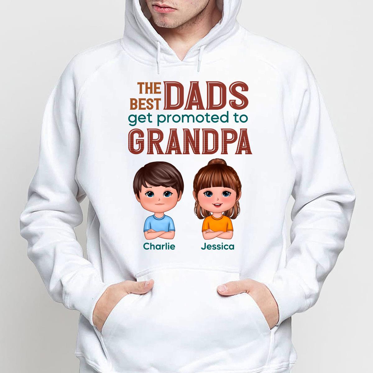 The Best Dads Get Promoted To Grandpa Doll Kids Personalized Shirt