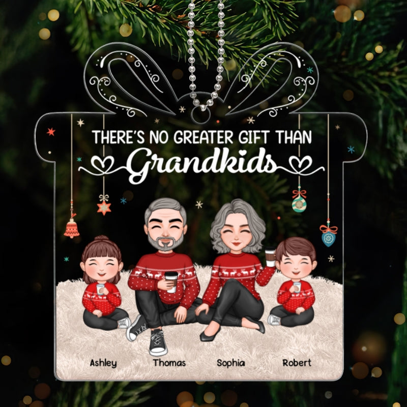 There‘s No Greater Gift Than Grandkids Cute Grandchildren With Grandparents Personalized Gift Shaped Acrylic Ornament