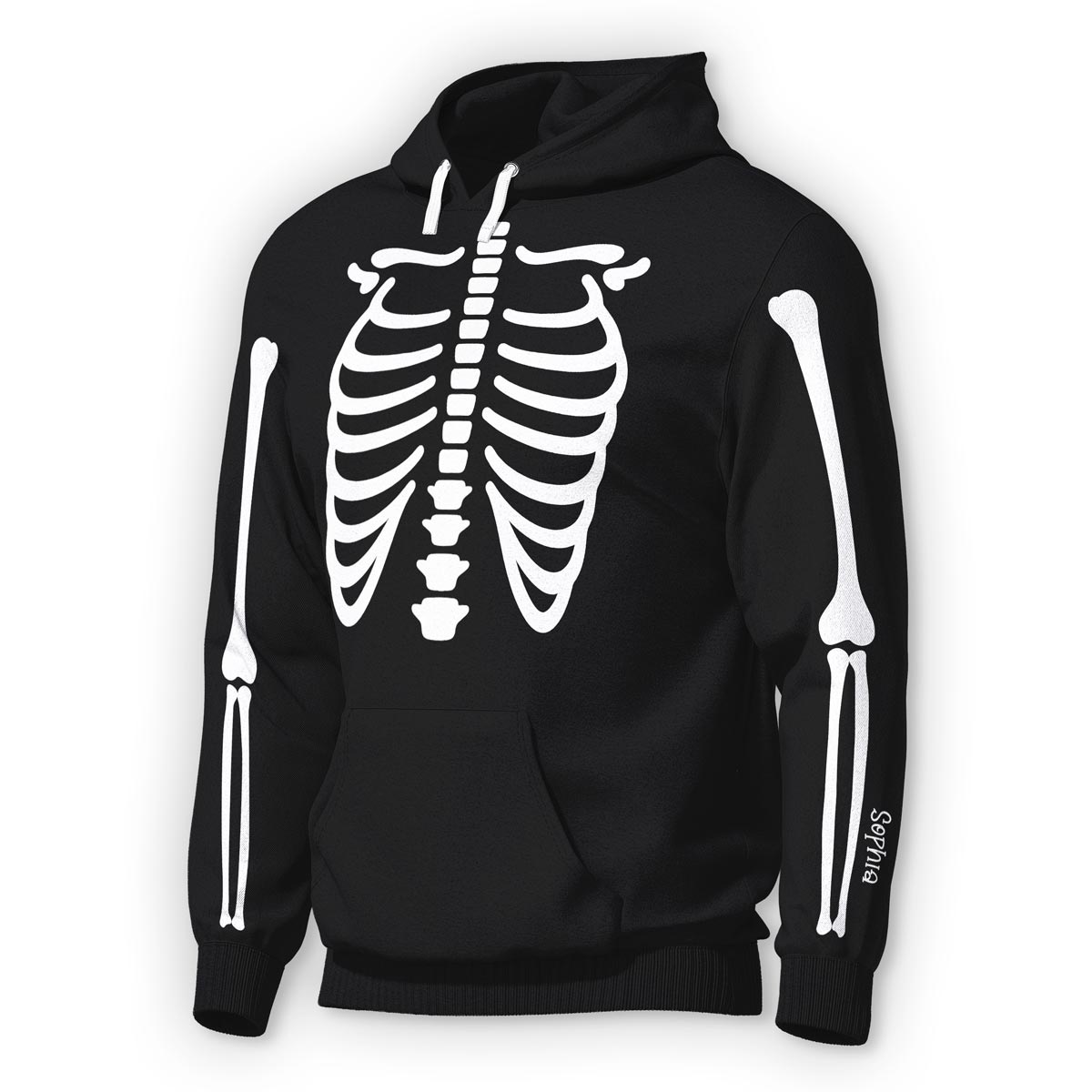 Halloween Skeleton Bones Personalized Hoodie, Perfect Halloween Costume