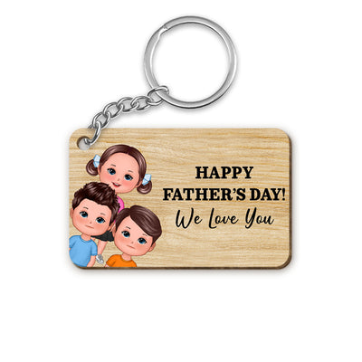 Happy Father‘s Day We Love You Personalized Wooden Keychain