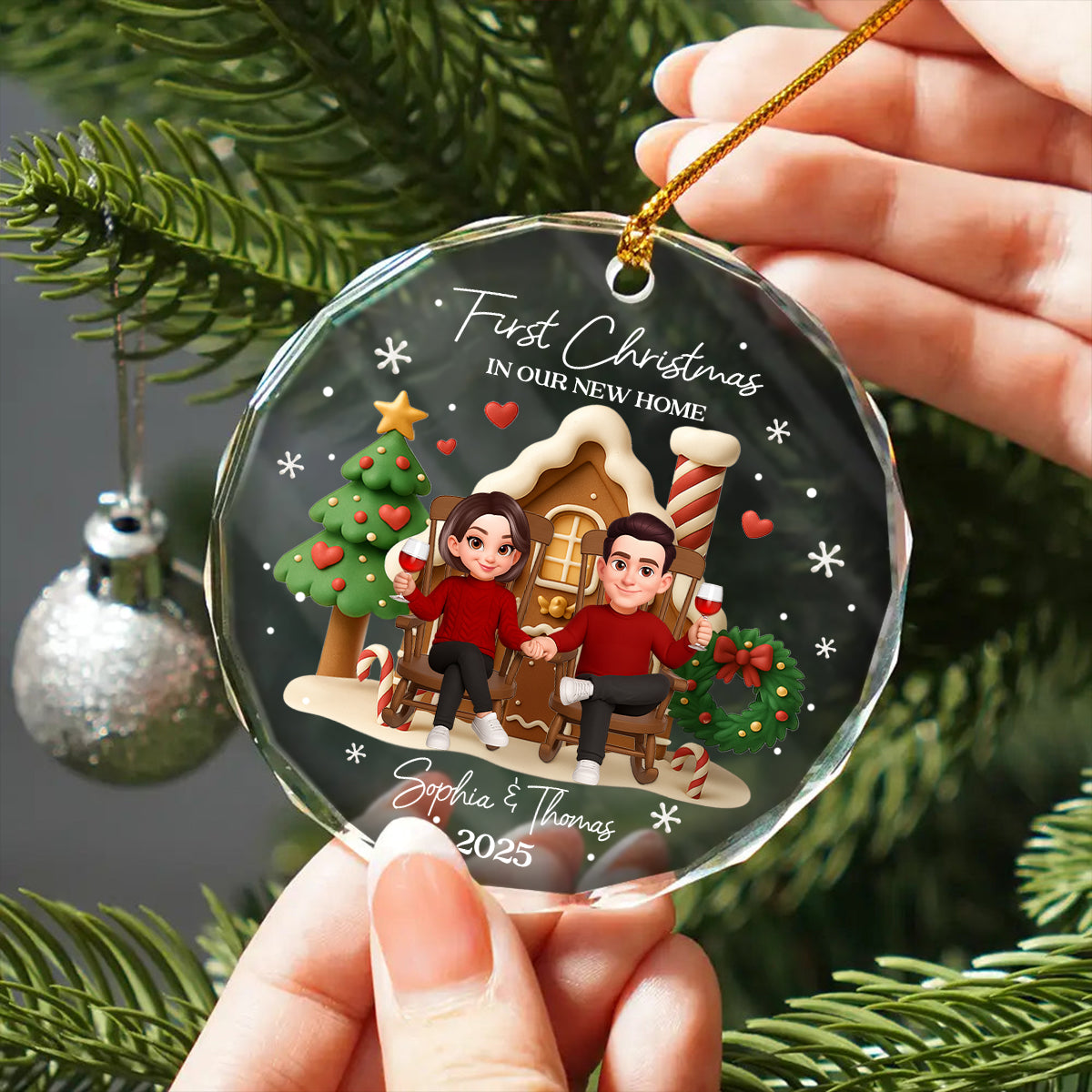 First Christmas In Our New Home - Personalized Glass Ornament - Unique Christmas Gift For Couple