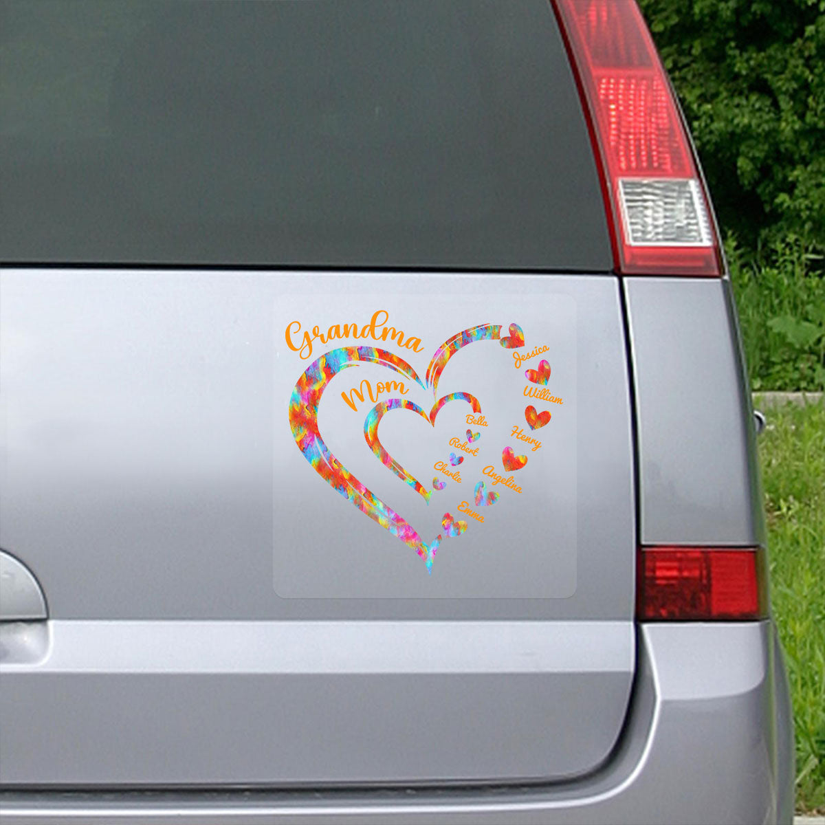 Grandma Mom Heart In Heart Decor Gift Personalized Decal