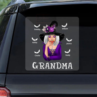 Halloween Witch Mom Grandma Personalized Decal, Halloween Decoration