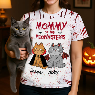 Halloween Mommy Daddy Of The Monsters Cats - Personalized 3D Shirt