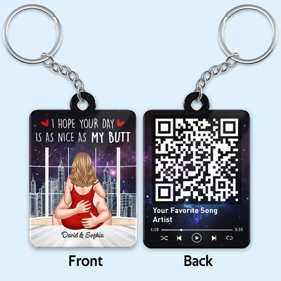Couple Luminous Love Romantic Cityscape Favorite Song Scannable QR Code Personalized Acrylic Keychain