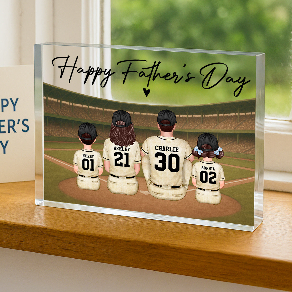 Retro Vintage Baseball Daddy's Dream Team Personalized Acrylic Block Plaque| Unique Father's Day Gift For Dad