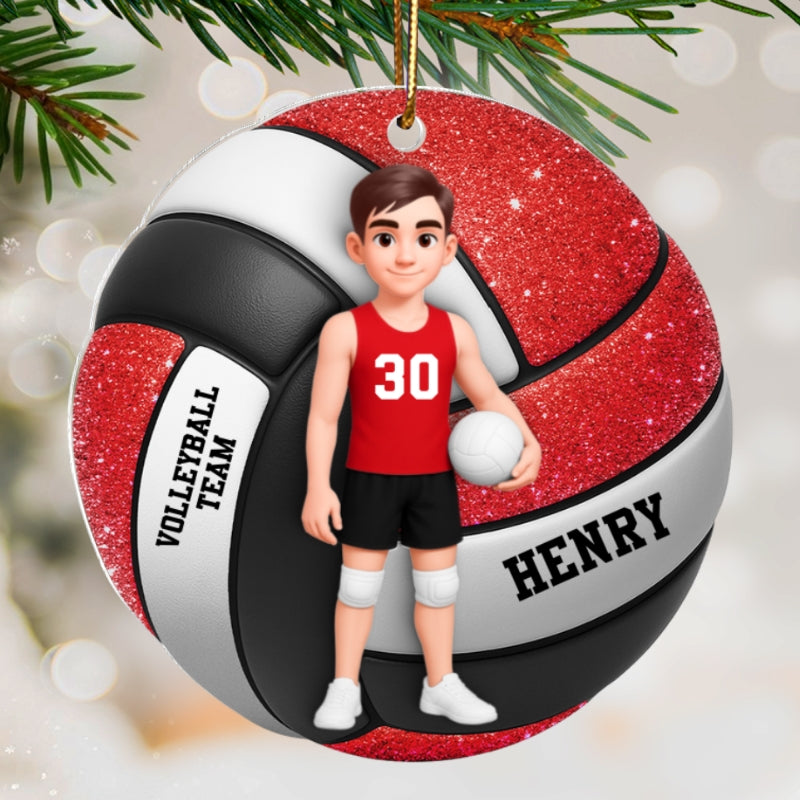 Volleyball Boy & Girl 3D Effect - Personalized Acrylic Ornament