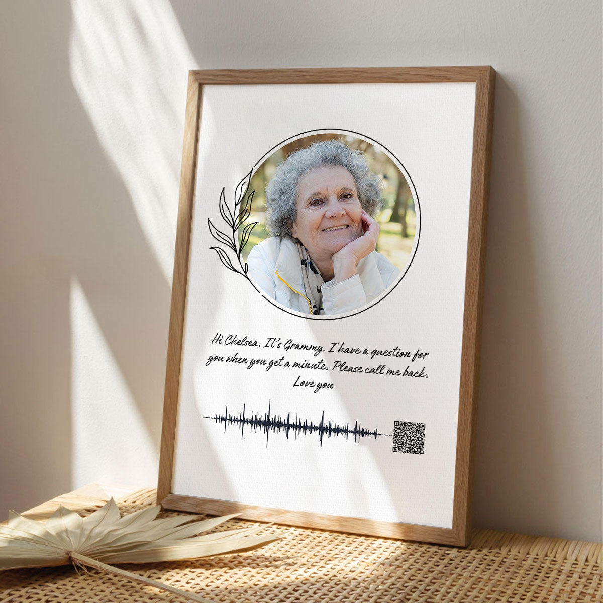Heartfelt Voice Recording Gift for Mom, Grandma, Dad, Grandpa, Soundwave Art QR Code Personalized Poster