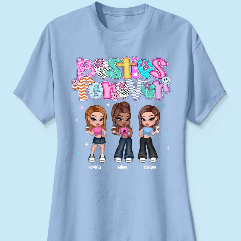 Colorful Preppy Style Y2K Besties Personalized Shirt