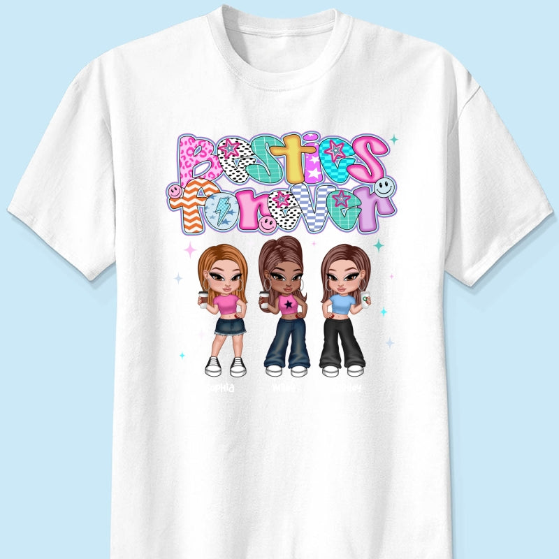 Colorful Preppy Style Y2K Besties Personalized Shirt