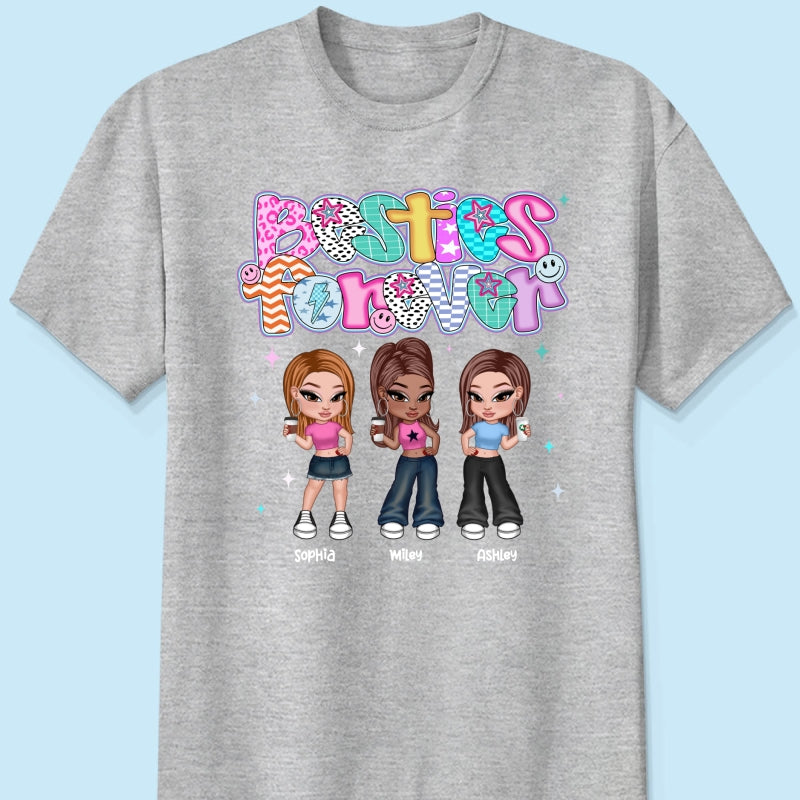 Colorful Preppy Style Y2K Besties Personalized Shirt