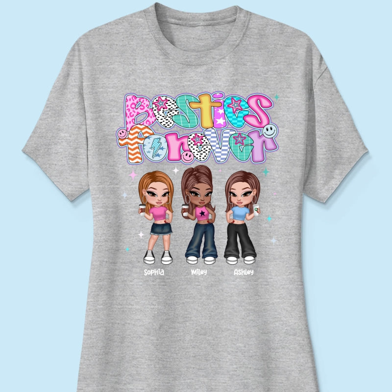 Colorful Preppy Style Y2K Besties Personalized Shirt