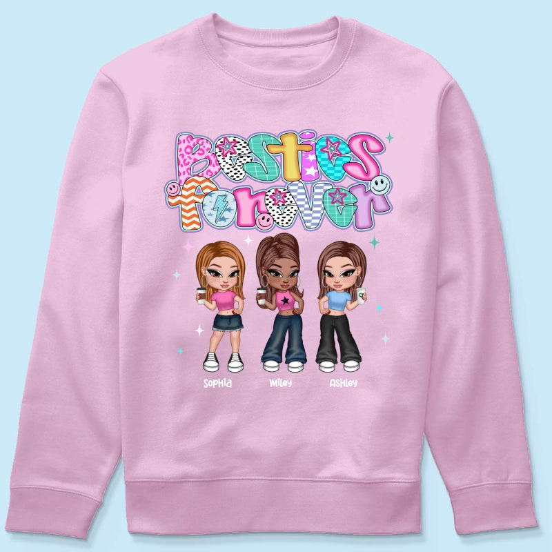 Colorful Preppy Style Y2K Besties Personalized Shirt
