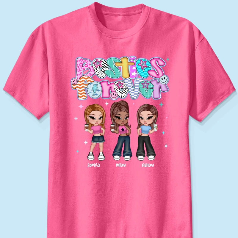 Colorful Preppy Style Y2K Besties Personalized Shirt