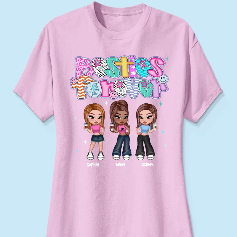 Colorful Preppy Style Y2K Besties Personalized Shirt