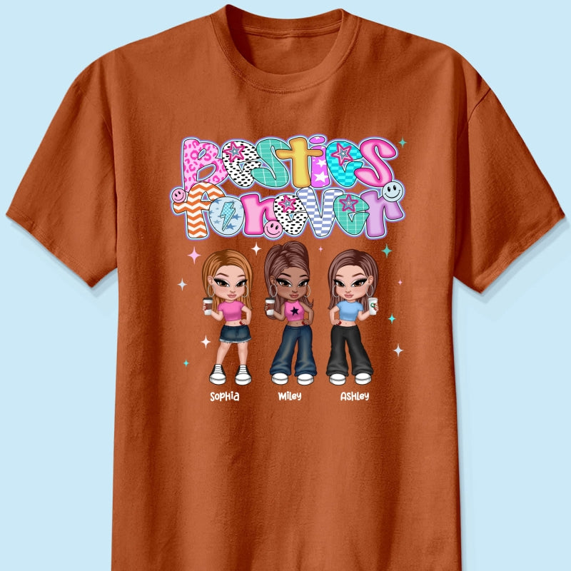 Colorful Preppy Style Y2K Besties Personalized Shirt