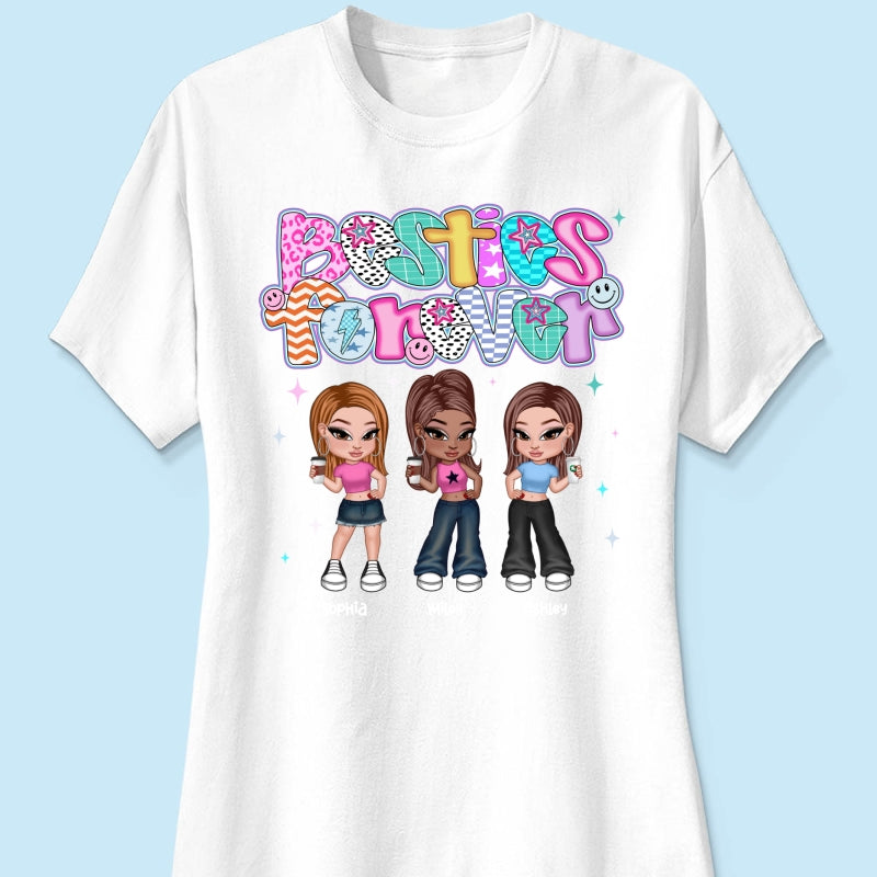 Colorful Preppy Style Y2K Besties Personalized Shirt