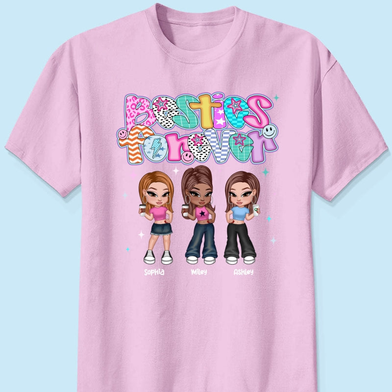 Colorful Preppy Style Y2K Besties Personalized Shirt
