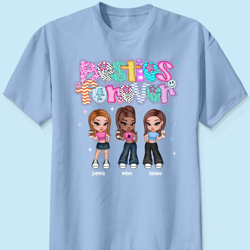 Colorful Preppy Style Y2K Besties Personalized Shirt