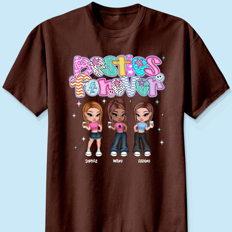 Colorful Preppy Style Y2K Besties Personalized Shirt