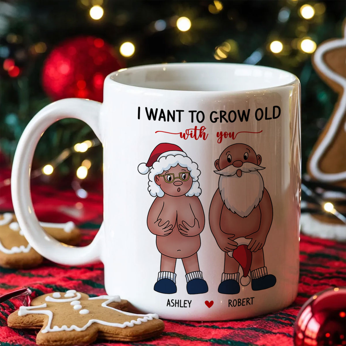 Funny Old Couple Personalized Mug Christmas Gift for Him for Her