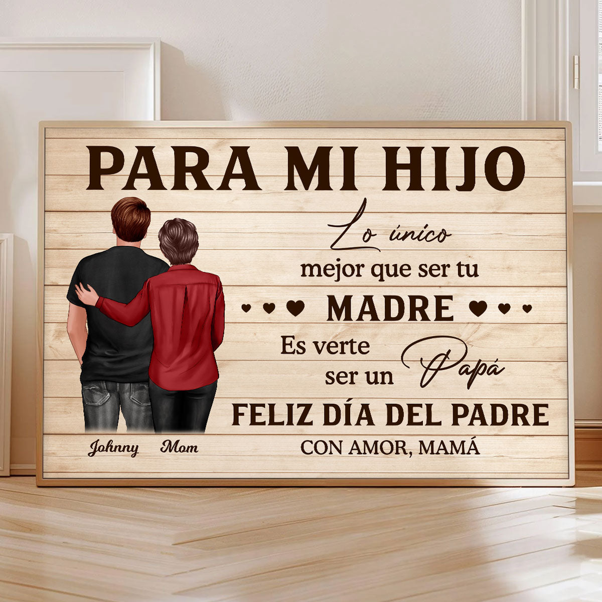 To My Son From Mom Happy Father's Day Spanish Personalized Poster, Gift For Son